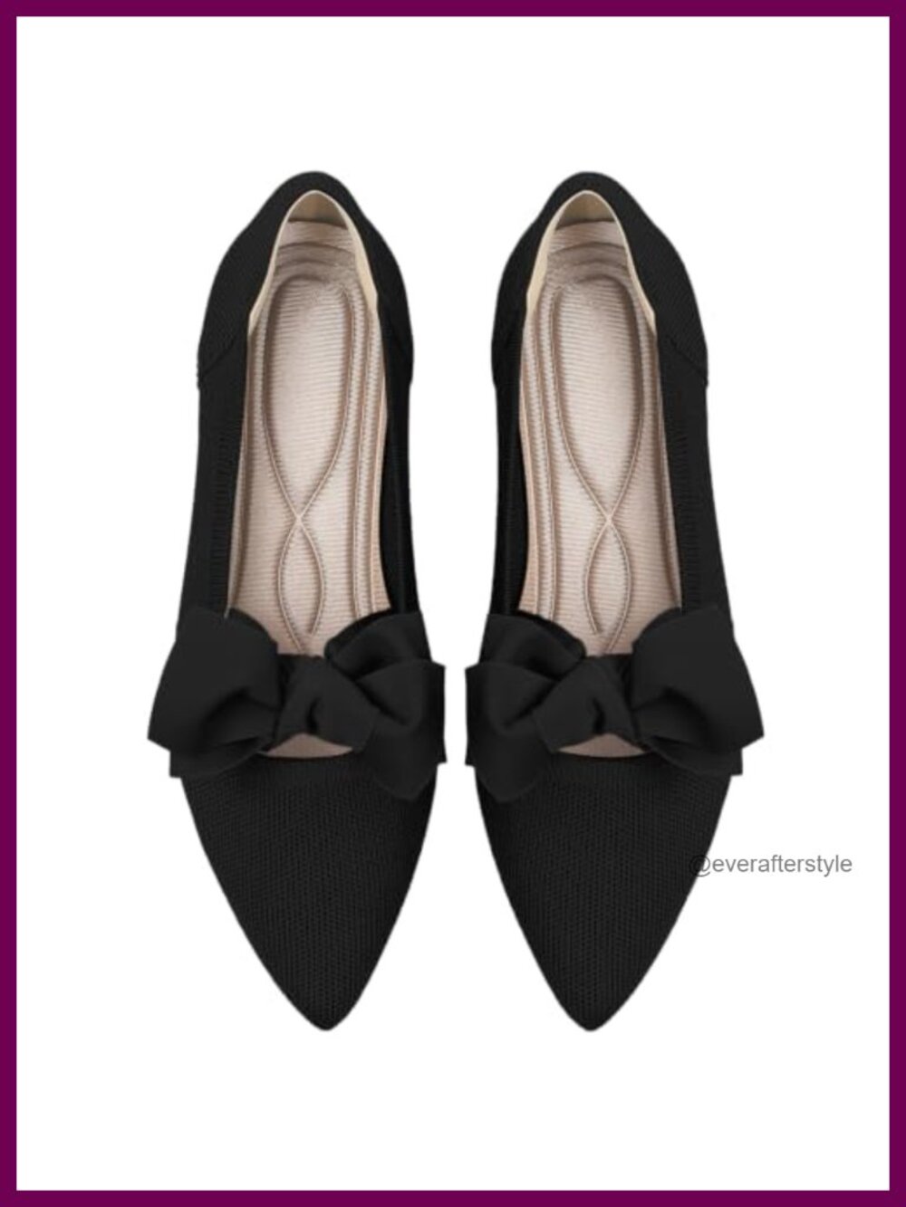 Women's Pointed Toe Mary Jane Ballet Flats Stretch Knit Comfortable Work Office